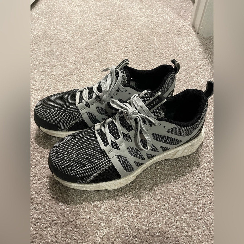 Reebok Steel Toe Sneakers Grey Black 8.5